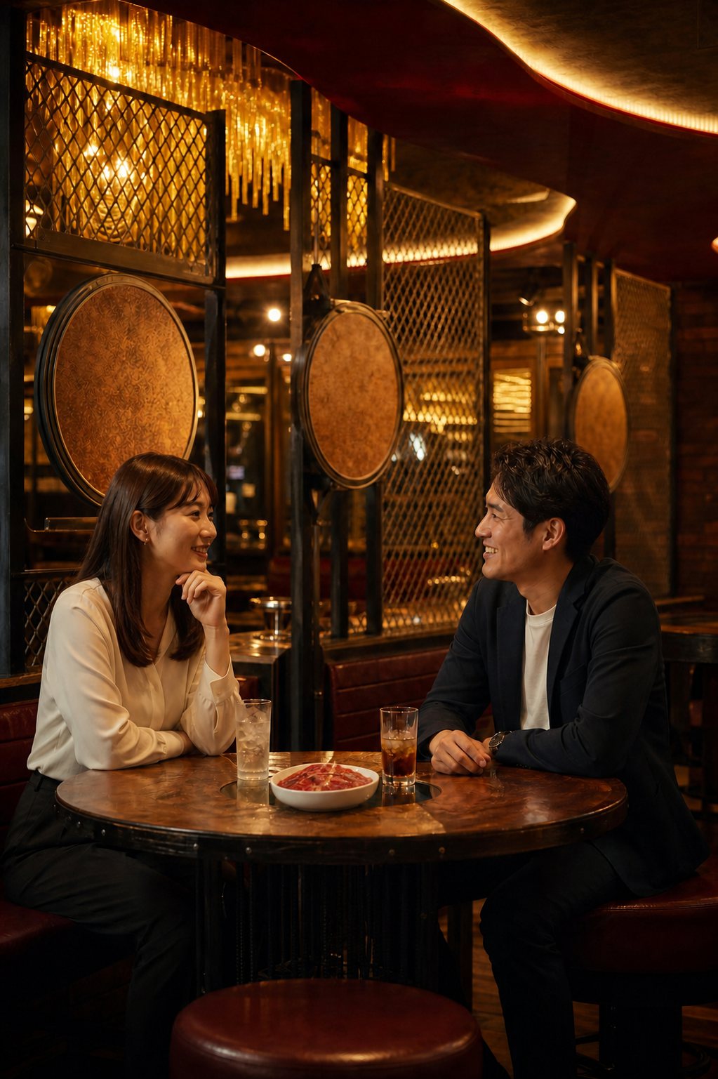 肉料理とともに20分のMeat Timeを楽しむ男女